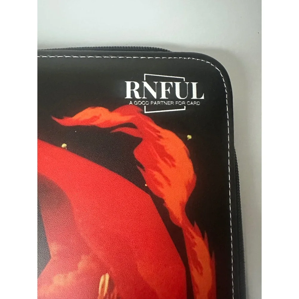 RNFUL Trading Card Binder Unisex OS Black Excellent Fire‎ Dragon 9-Pocket Zipper